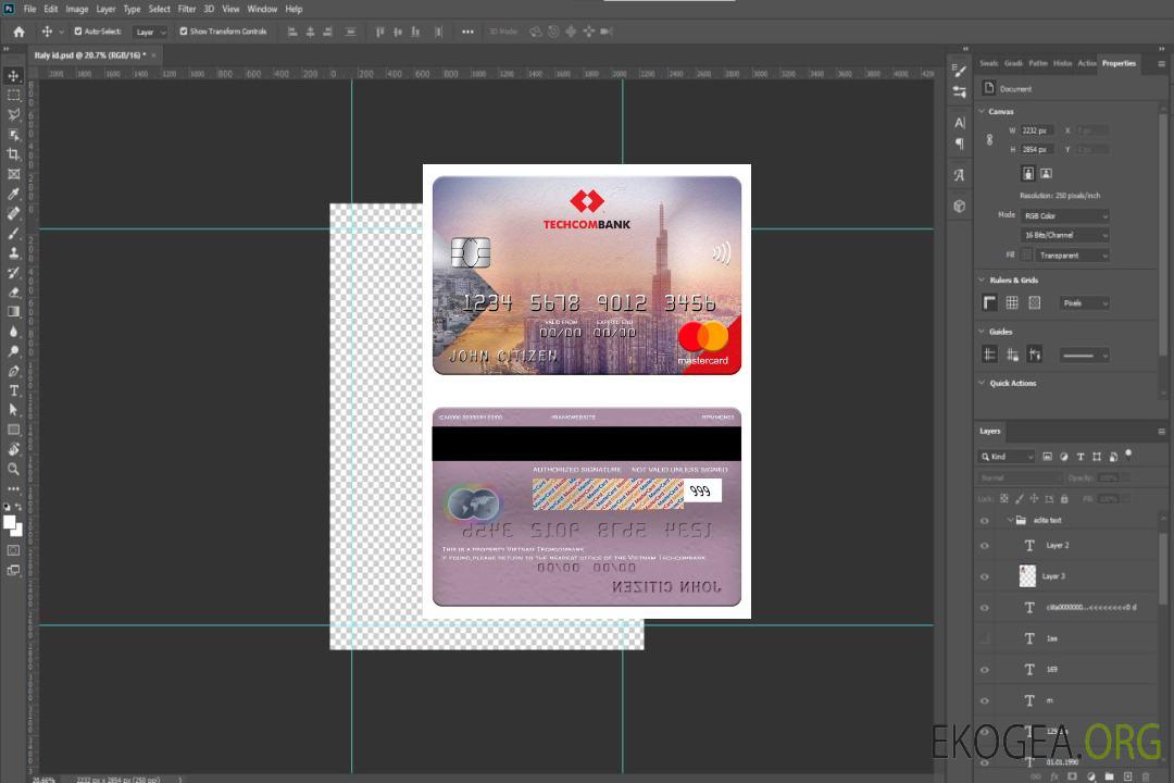 Carte Mastercard Vietnam Techcombank template